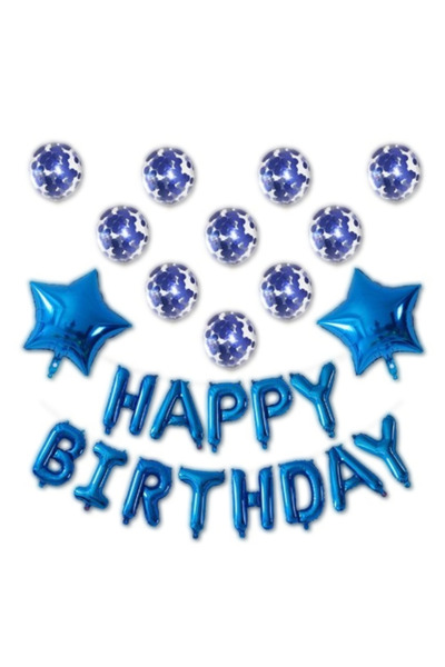 Flippy Happy Birthday Balloon Set with Stars and Confetti, Birthday Party Dec...