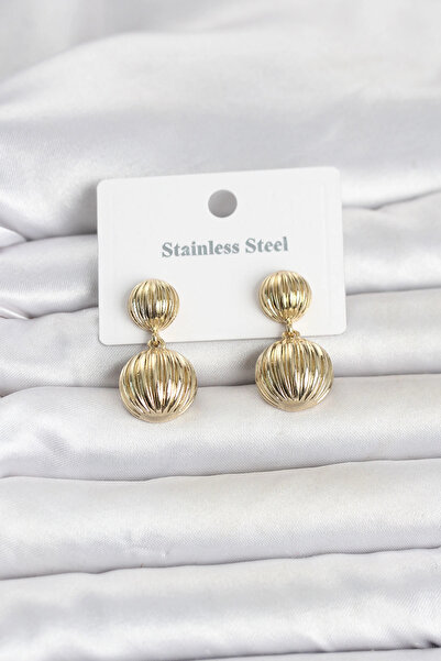 Generic Brand 316L Steel Gold Color Vintage Model Women's Earrings