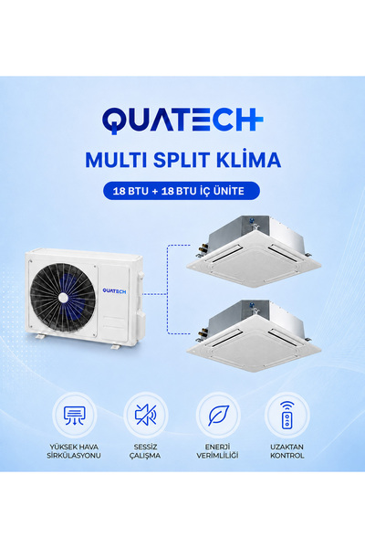 QUATECH Multi Split Klima 18.000 + 18.000 Btu/h | 1 Dış Ünite 36000 Btu/h A++...