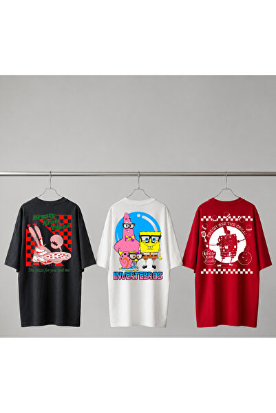 Grafftee Clothing Σετ 3 τεμαχίων με σχέδιο Σφουγγαράκης Μπομπ, Unisex, Ειδικο...