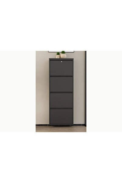 Vivense FBT KİLİTLİ METAL AYAKKABILIK, ANTRASİT, 4 KAPAKLI