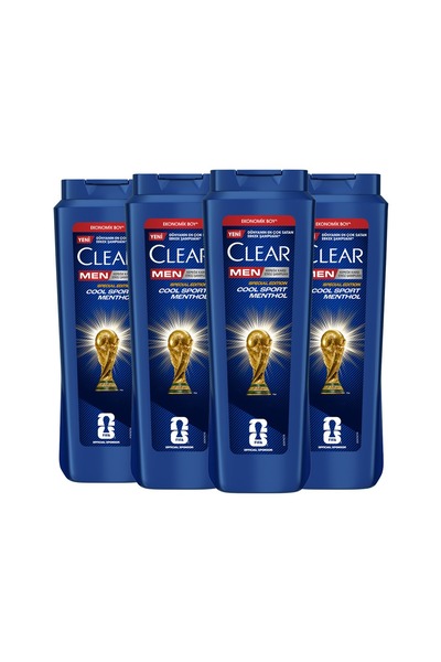 Clear Men Kepeğe Karşı Etkili Şampuan Cool Sport Menthol 600 ml x4