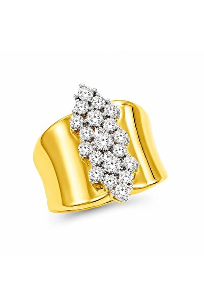 Pietra 14 K Gold Kaplama 925 Ayar Çok Taşlı Gümüş Yüzük