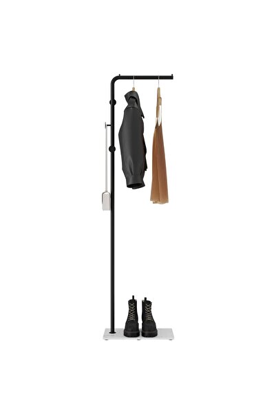 Zztcmp Modern L-Shaped Clothes Rack | Metal Garment Rack with Rod & 3 Hooks |...