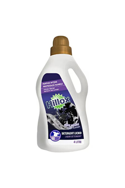 Hillox Detergent Lichid pentru Rufe Negre, 4L, 80 Spalari, Parfum Intens