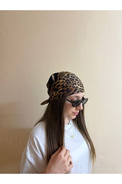 sema aksesuar Women's Leopard Patterned Scarf Bandana - Gift