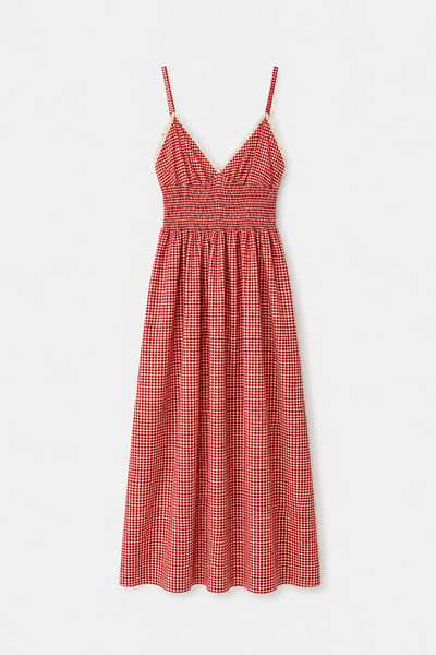 BARRELS AND OIL Women's Strappy Gipeli Gingham Dress - Red