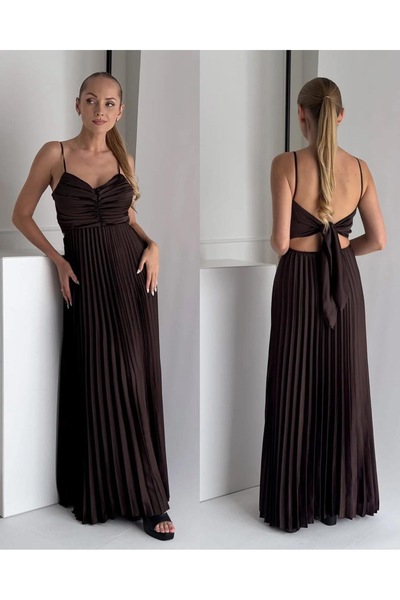 Demhana Boutique Pleated Satin Dress