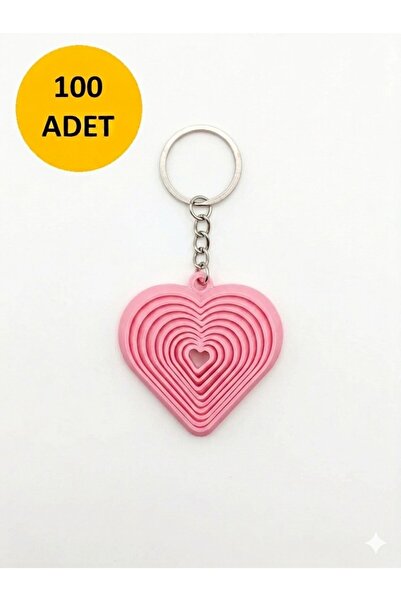 OyuncaklarÜlkesi Wholesale 100Pcs Pink Heart Shaped Moving Fidget Keychain An...