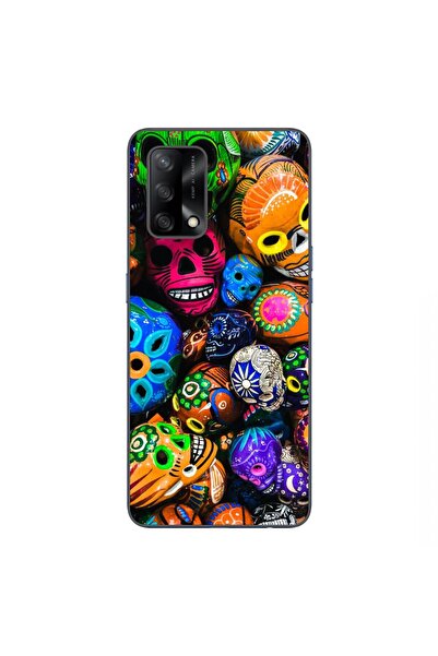 OEM Θήκη συμβατή με Oppo A74 4G Σιλικόνης TPU με σχέδιο Πολύχρωμα Κρανία Χάλο...