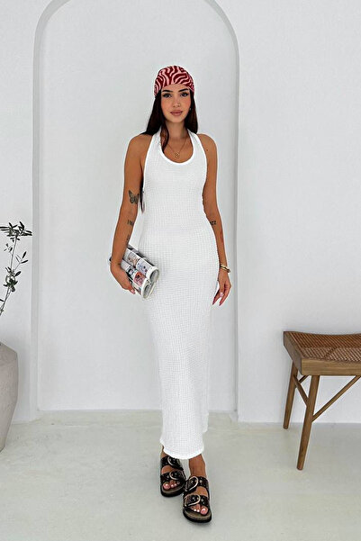 Noa&Noa Women Halter Neck Fit Maxi Dress Stylish Long Dress