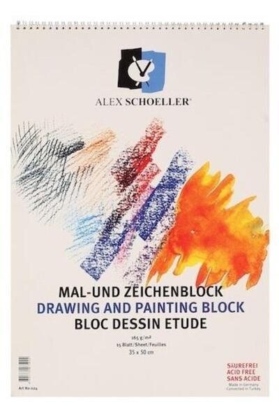Erka Alex Shoeller Drawing Notebook 35X50 165Gr Spiral Bound 15 Sheets