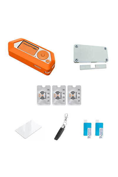 UnderShop Kit de accesorii Flipper Zero – Husă de silicon portocalie + Carcas...