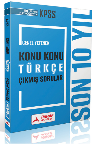 Paraf Akademi KPSS ÖN LİSANS ORTAÖĞRETİM GENEL KÜLTÜR TÜRKÇE KONU KONU ÇIKMIŞ...