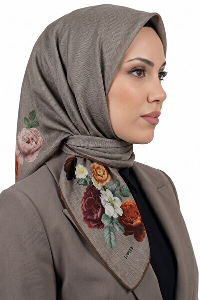 hadiora Women's Mink Floral Patterned Organic Cotton Soft Scarf