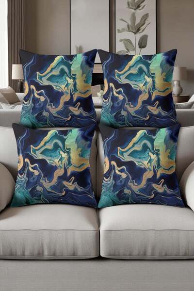 Dolce Mariee Digital Printed Soft Textured 4-Piece Throw Pillow Cover Set Krl...