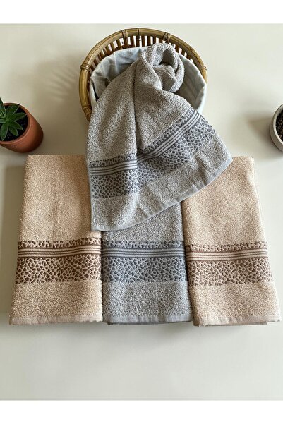 SAVESSA Leopard Series Gray/Brown Color Towel Set of 4 40X55 cm Kitchen-Bath-...