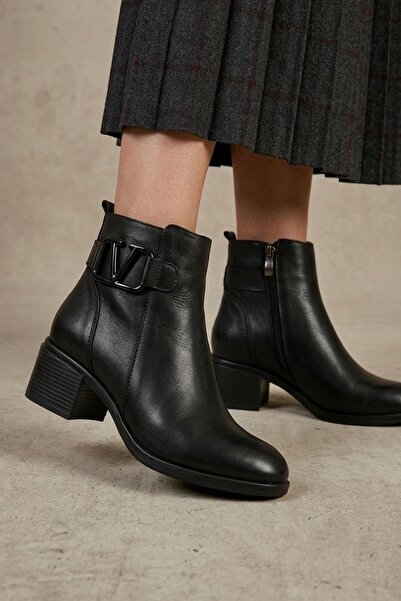 Dericibey 07 Women's Genuine Leather Daily Comfortable Thermo Sole Boots