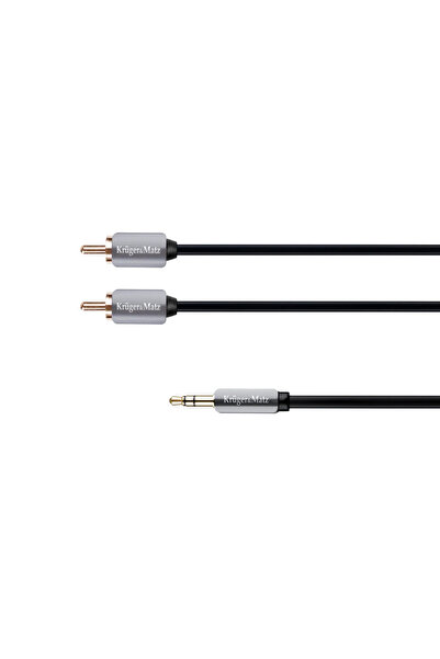 Kruger&Matz Cablu Jack 3.5mm - RCA (Cinch) x2 1.8m argintiu (KM0310)