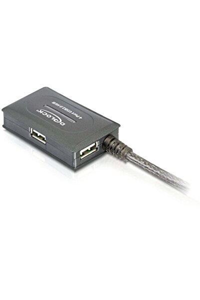 DELOCK USB Verl. A -> 4x A St/Bu 10.00m activ grau