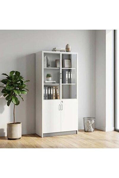 BAYTI 2-door file cabinet 80 cm - white and gray