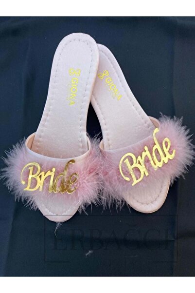 Erbağcı Shoes Bride Yazlılı Çeyiz Terliği