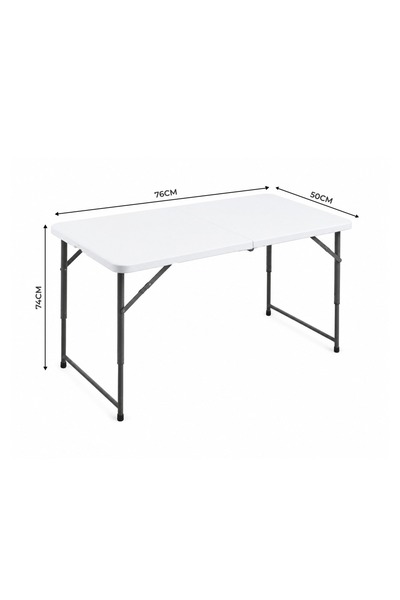 GERANIE Plastic Metal Folding Table, Multi-Use, Lightweight and Easy to Carry...