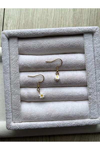 Pel Design Daisy Natural Stone Steel Standard Earrings Handmade