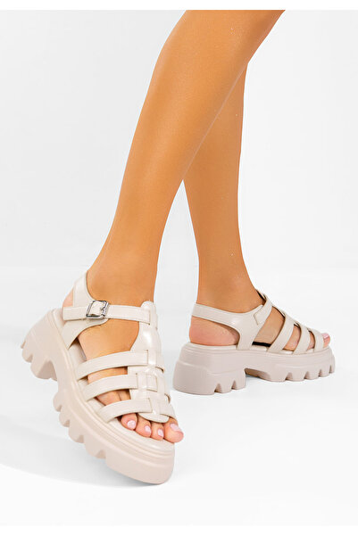B T Shoes Sandale cu platformă Deresana bej