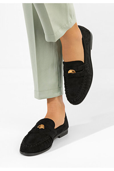 B T Shoes Mocasini piele intoarsa Henaria negri