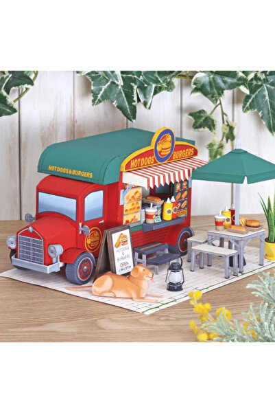 JACA Kes-Yapıştır-Oyna Yetişkin Hobi Minyatür Hot Dog ve Burger Kağıt Oyunu