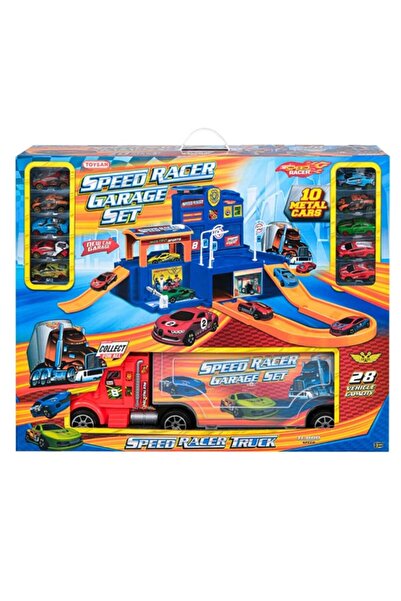 FELİTE Speed Racer Tırlı 10 Metal Araçlı Garaj -10 Adet METAL ARABALI ve TIRL...