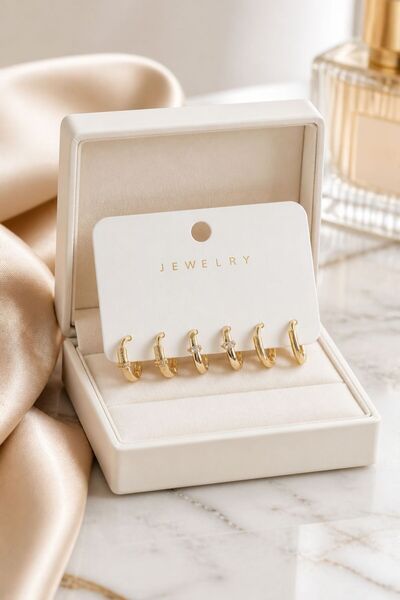 LYKOS Gold Color Hoop Women's Earring Set