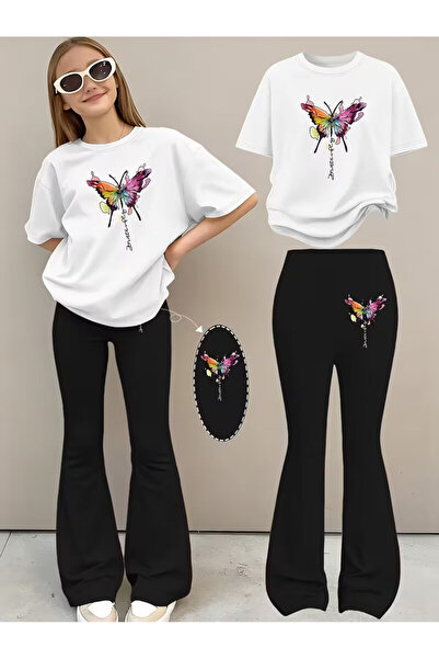 YUNAYT Set de pantaloni evazați și tricou spaniol pentru fete