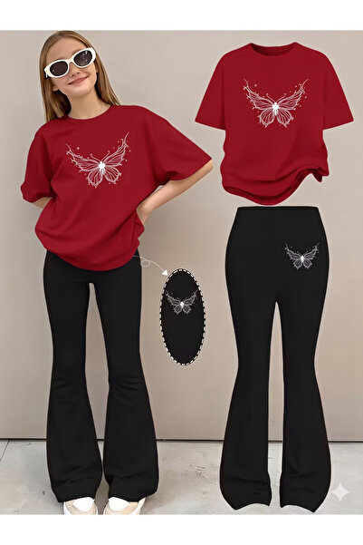 YUNAYT Set de pantaloni evazați și tricou spaniol pentru fete