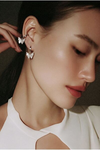 Monalisa Home Figured Silver Color Zircon Stone Earrings