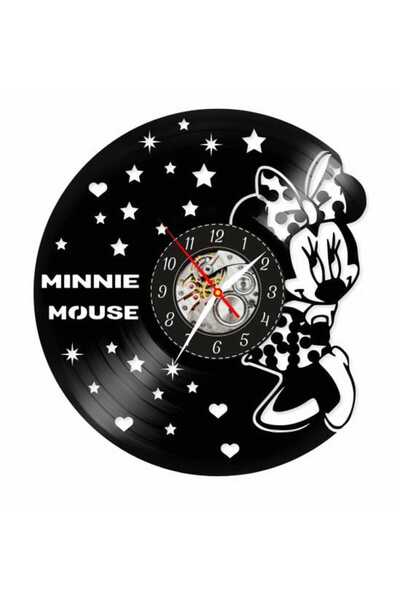 Disney Decorative handmade wall clock made from vinyl record, Minnie Mouse Di...