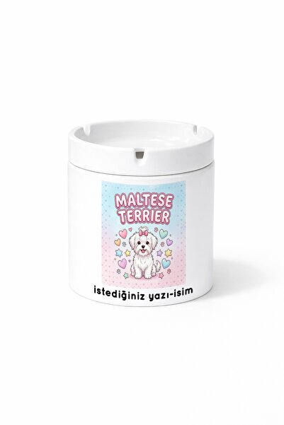 Kirbi Reklam Animal Maltese Terrier Maltese Dog Double Sided Printed Ashtray ...