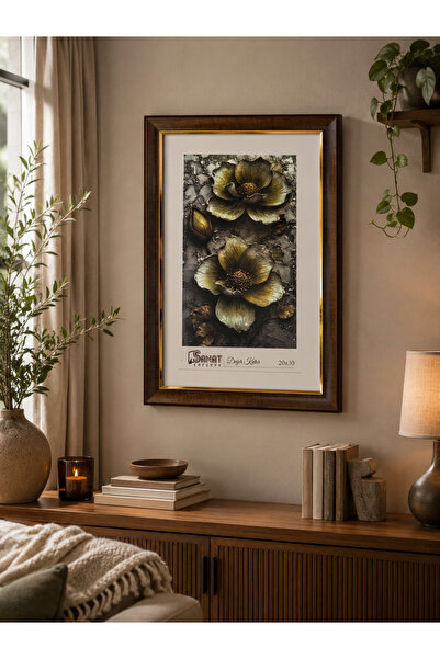 SANAT ÇERÇEVE Walnut Gold Premium Duvar Çerçevesi 20x30