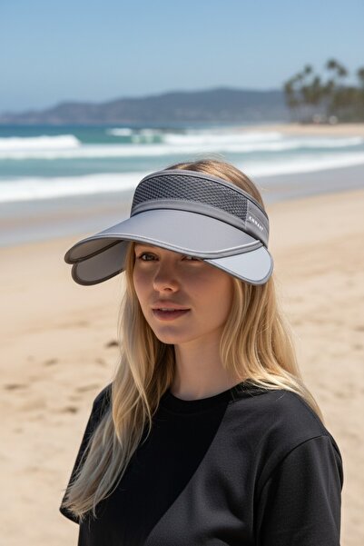Aware Time Women's Open-Closed Beach Tennis Visor Hat with Elastic Back