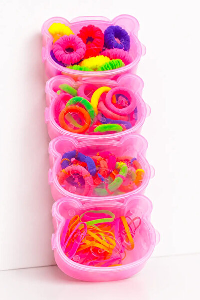 MakeWell Girls' Rubber Hair Clip Set in Box – Colorful Hair Clip Set (Mini Ru...