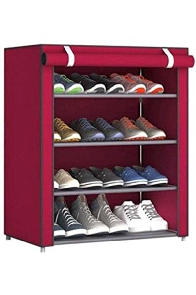 HOMEPLUS 4 Layers Non Woven Fabric Shoe Storage Rack, Hallway Cabinet Organiz...