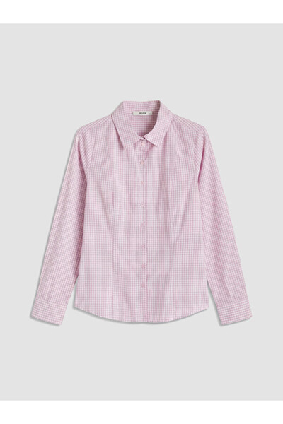 LC Waikiki Rmz Gi̇yi̇m Farki̇yla Checkered Embroidered Women's Shirt