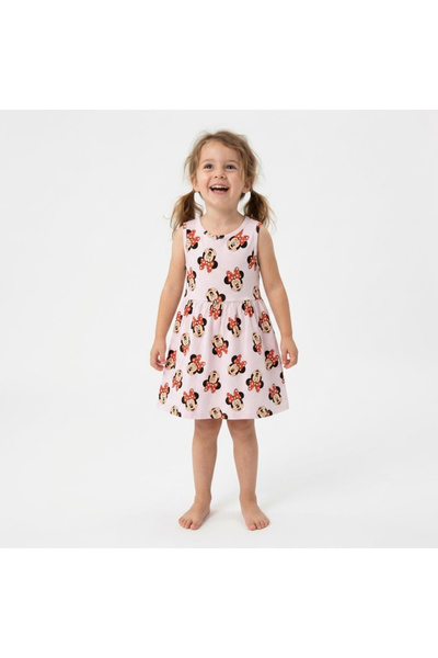 Minnie Mouse Summer dress made of cotton sleeveless, 110 CM 5 years Pink