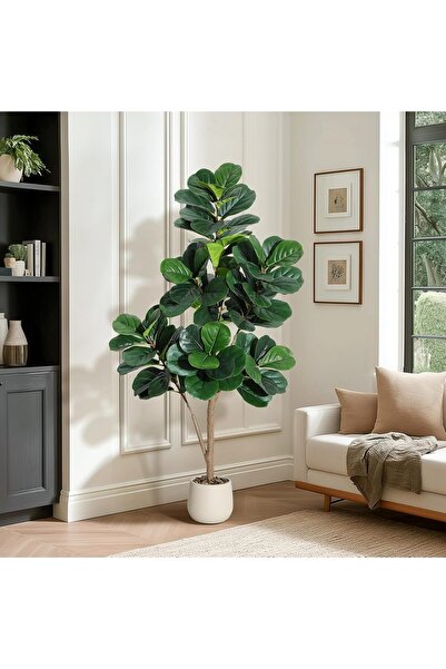 Garvee Artificial Trees,Realistic Faux Fiddle Leaf Plant with Black Planter &...