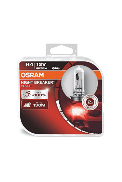 OEM SET 2 BECURI H4 12V 60/55W P43t OSRAM NIGHT BREAKER SILVER 64193NBS DUO