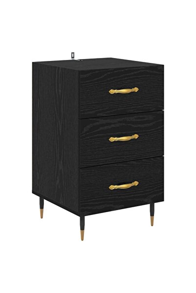 vidaxl Dulap de noapte Stejar Negru 40 x 40 x 66 cm Lemn compozit