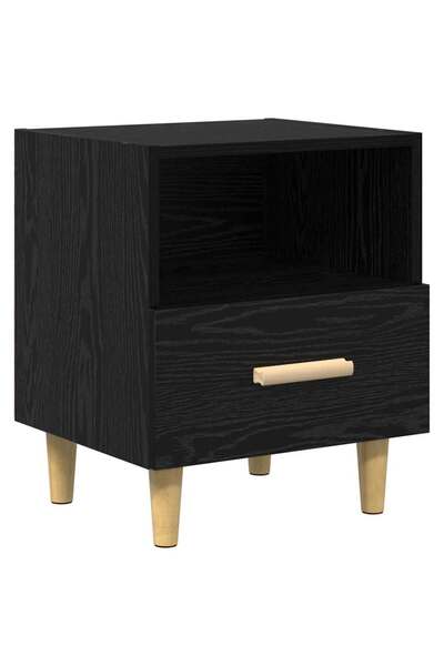 vidaxl Dulap de noapte Stejar Negru 40 x 35 x 47 cm Lemn compozit