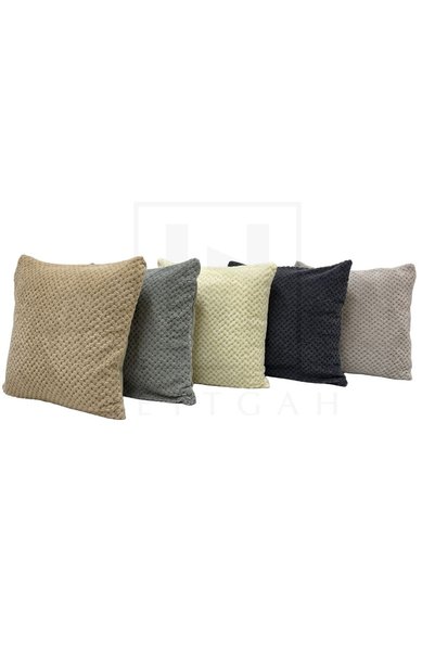 HEYTGAH Luxury Plush Cushion Cover_1 Piece Single-Sided Cube Cushion Cover_Soft Hidden Zipper Cushion Cover 42X42 Chickpea Pattern Gray Color