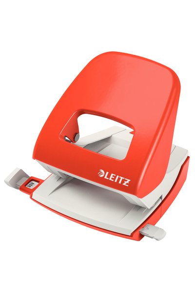 Leitz 30-Sheet Hole Punch Model 5008 Metallic Light Red